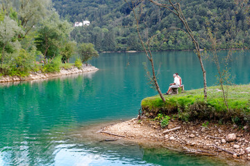 Barcis, Pordenone, Italy a beautiful mountain village on Lake Barcis.