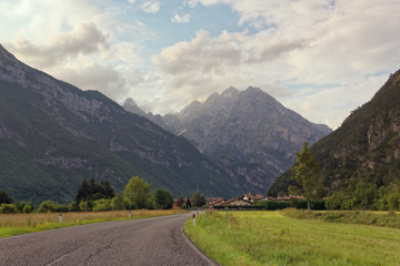 Barcis, Pordenone, Italy a beautiful mountain village on Lake Barcis.