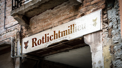 Obraz premium Schild 383 - Rotlichtmillieu