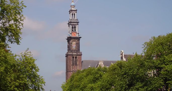 The Prinsengracht with the Westertoren / Westerkerk, Amsterdam, The Netherlands