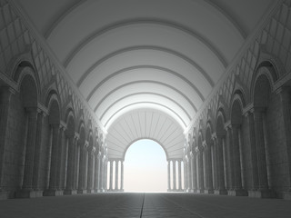 Obraz premium Classic interior with arches and columns