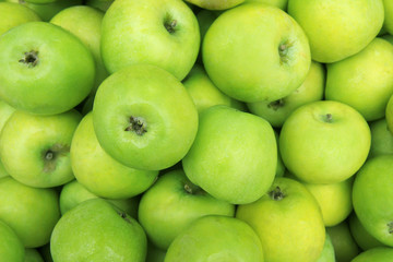 many perfect green apples for food textures 