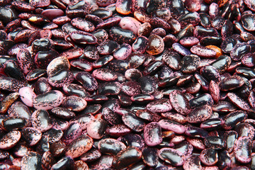 Purple beans are sold in the market