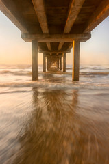 Under the Horace Caldwell Pier Port Aransas Texas