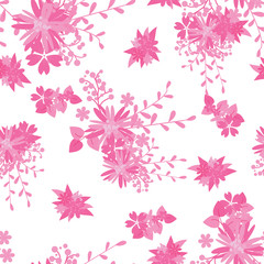 Vintage romantic trendy seamless pattern (tiling). Abstract flowers with soft colors for your design