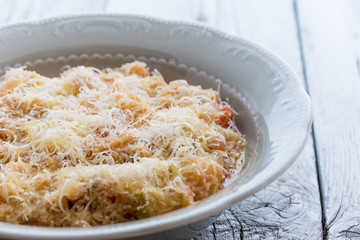 Vegetable soup with cheese