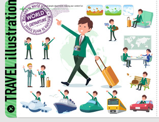 flat type school boy Green Blazer_travel