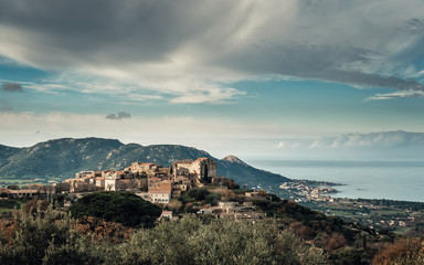 Ancient mountain village of Pigna in Corsica