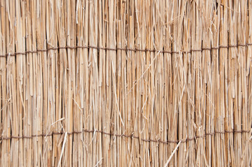 Japanese dry straw bundle thatch as roof in Japan World Heritage village.
