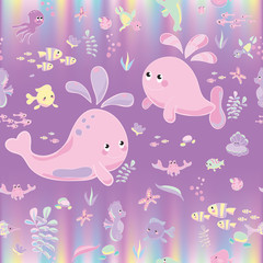 Sea Pattern modern style delicate color. background