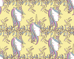 Unicorn Rainbow seamless pattern - girls scrapbook paper. Perfect for wrapping presents, scrapbook pages, cards, party decorations, book/journal cover, product design, apparel, planners, invitations
