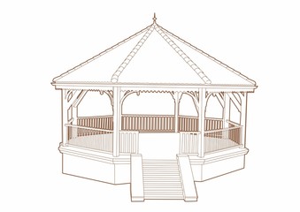Wooden musical kiosk