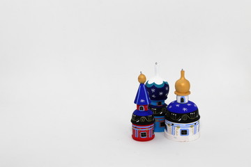 Set of wood painted cupola tower toy, orthodox towers toy, mausoleum toy, souvenir russian style...