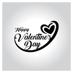happy valentines day lettering, handwritten and calligraphy vector illustration
