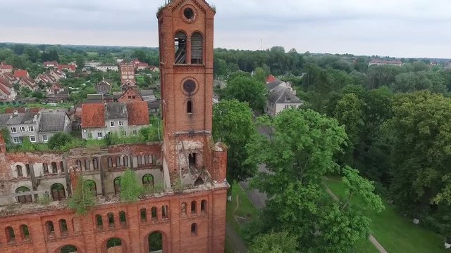 Kirch in Prussia, Insterburg. video from drone DJI