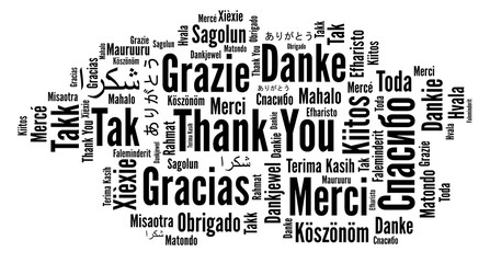 Fototapeta na wymiar Thank You illustration word cloud in different languages 
