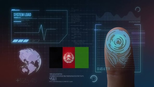 Finger Print Biometric Scanning Identification System. Afghanistan  Nationality