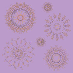 Seamless circular mandala pattern, graphics. Vector illustration, can be used for fabrics, wallpaper and wrapping paper. Luxurious pattern.