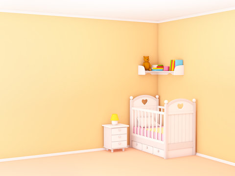 baby's bedroom empty wall