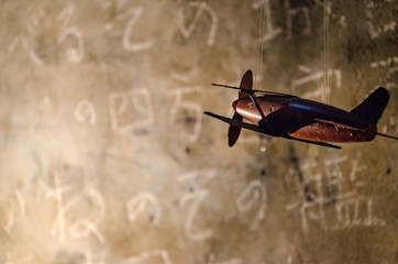 toy plane in bunker