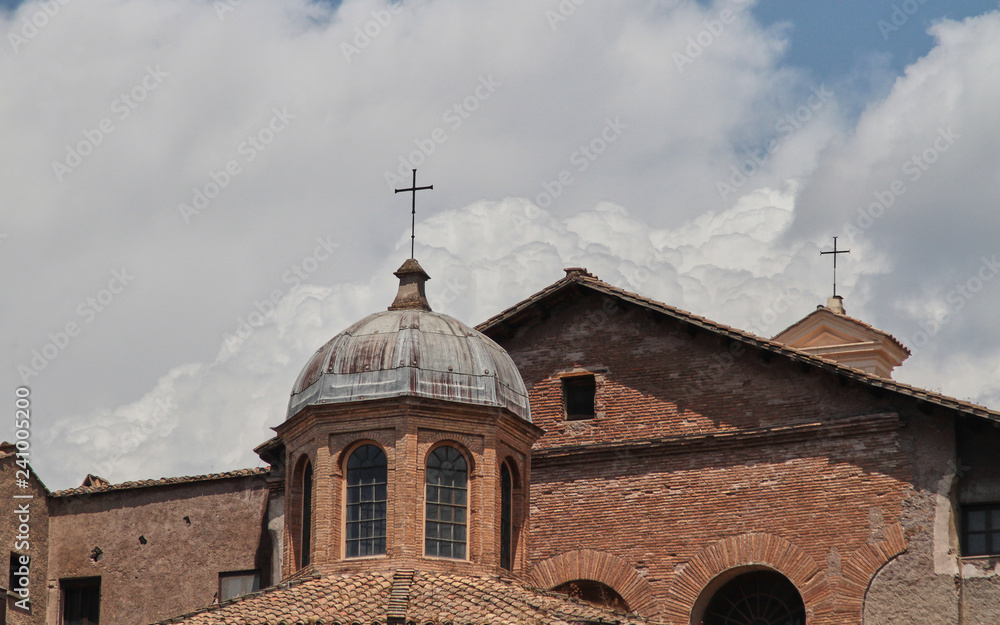 Sticker View of church in Rome Italy