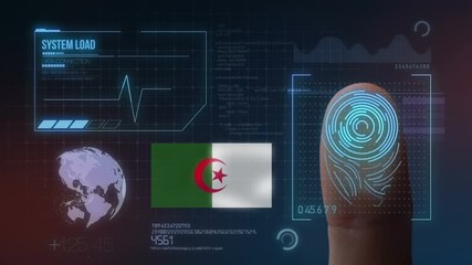 Finger Print Biometric Scanning Identification System. Algeria Nationality - Powered by Adobe