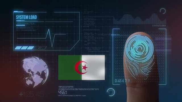 Finger Print Biometric Scanning Identification System. Algeria Nationality