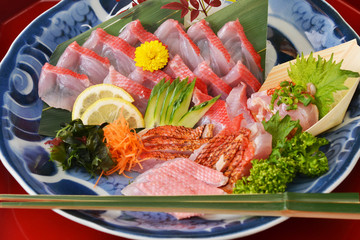 金目鯛の刺身で宴会