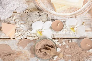 dry powder for making mud face masks