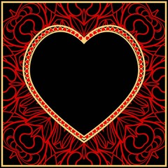 Romantic Background With Heart. Template Greeting Card, Invitation Or Posters. Vector Illustration.