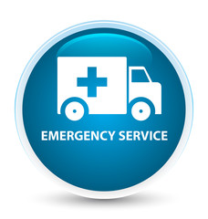 Emergency service special prime blue round button