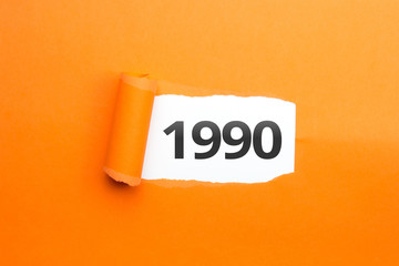surprising Number / Year 1990 orange background