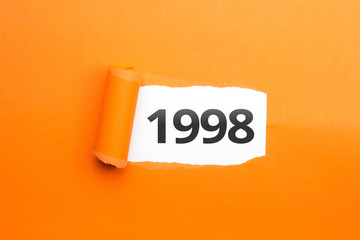 surprising Number / Year 1998 orange background