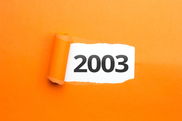surprising Number / Year 2003 orange background