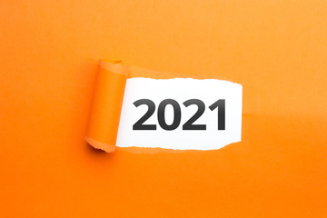 surprising Number / Year 2021 orange background