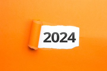 surprising Number / Year 2024 orange background