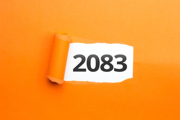surprising Number / Year 2083 orange background