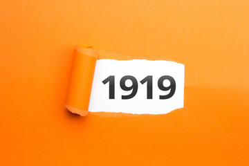surprising Number / Year 1919 orange background