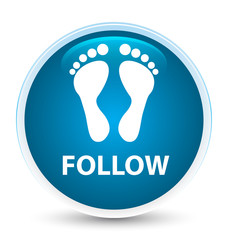 Follow (footprint icon) special prime blue round button