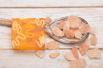 soap with black cumin, orange scents and bath salt
