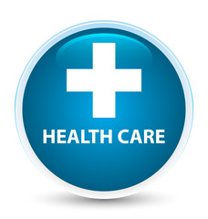 Health care (plus sign) special prime blue round button