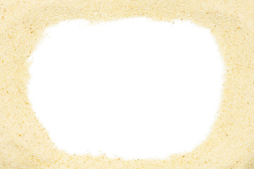 Semolina with copy space, close up, macro, top view. Popular flour in cooking. Used for making of...