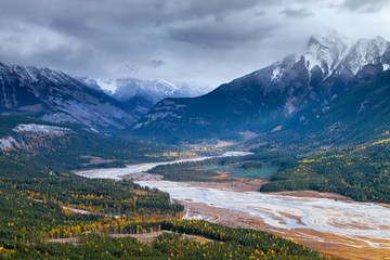 Autumn at Kinbasket Lake in British Columbia, Canada