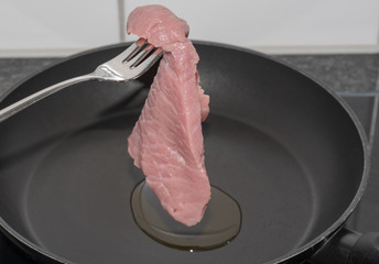 Fleisch im Oil anbraten