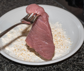 Fleisch im mehl