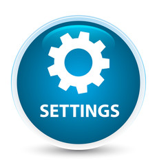 Settings special prime blue round button