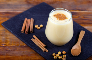 Boza or Bosa, traditional Turkish drink with roasted chickpea -