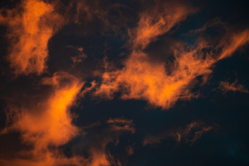 red clouds at sunset
