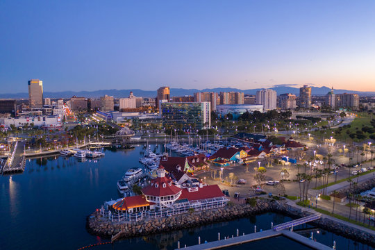 Aerial View Of Long Beach Harbor