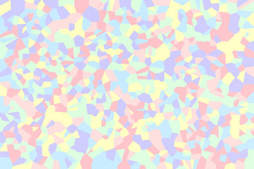 Rainbow Pastel mosaic of abstract geometrical shapes with Pastel Yellow, Maximum Blue Purple, Pale Cyan, Tulip, Melon, Magic Mint colors, watercolor paper texture